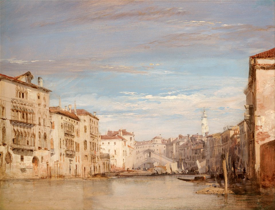 Richard Parkes Bonington - The Grand Canal, Venice, Looking Toward the Rialto - Google Art Project