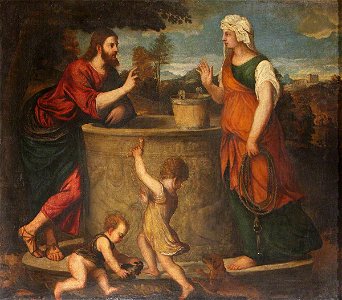 Bonifazio de' Pitati (1487-1553) (after) - Christ and the Woman of Samaria - 609072 - National Trust