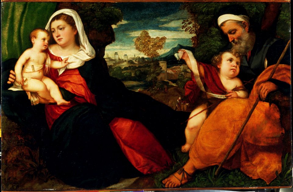 Bonifazio de' Pitati - Holy Family in a Landscape - y1990-68 - Princeton University Art Museum