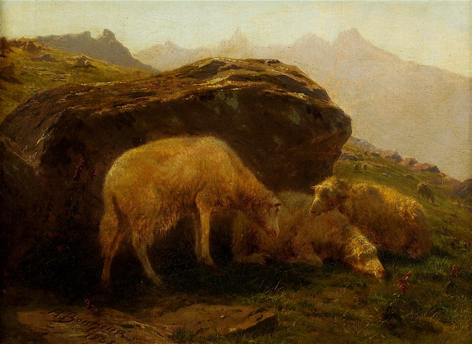 Rosa Bonheur - Les moutons sur une colline