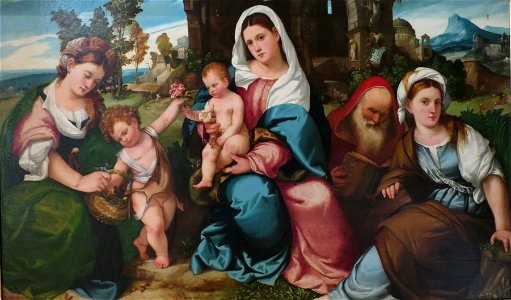Bonifacio de' Pitati - Madonna col Bambino e Santa Caterina, San Giovanni Battista, Santa Dorotea e San Antonio Abate
