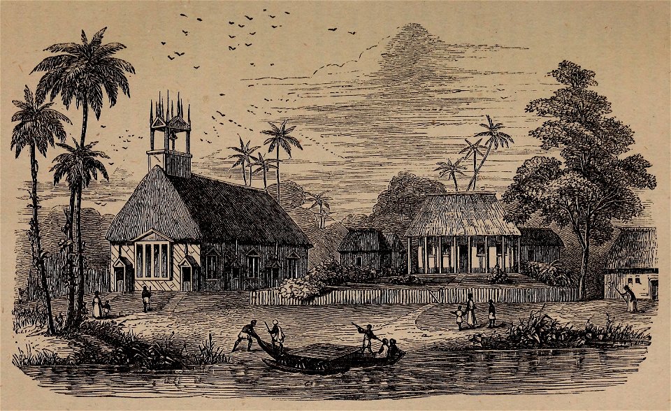 Chapel, Mission-House, and School, Mbua (Boston. Congregational Publishing Society, 1871)