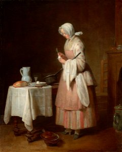 Chardin - The Attentive Nurse, 1747. Free illustration for personal and commercial use.