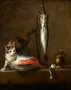 Chardin - Still Life With Cat and Fish, 1728