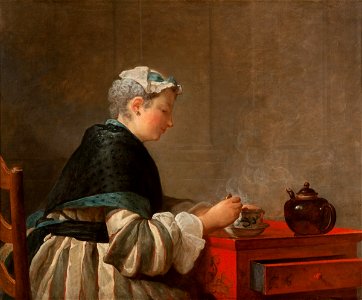 Chardin - A Lady Taking Tea, 1735