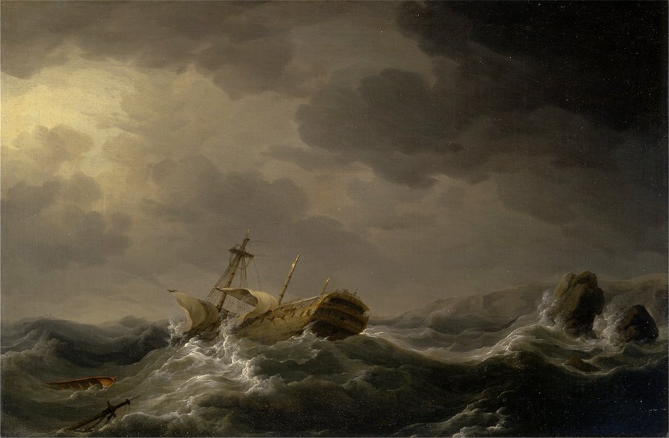 Charles Brooking - Ship wrecked on a rocky coast - Google Art Project