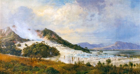 Charles Blomfield - The White Terraces, Rotomahana, 1888