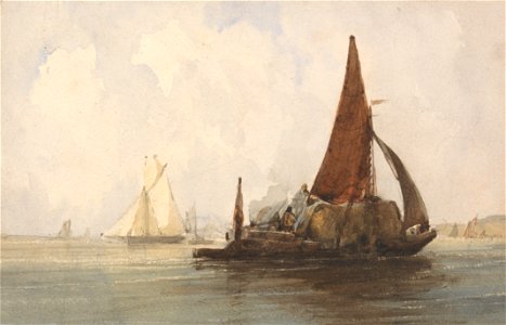 Charles Bentley - Hay Barge in a Calm Sea - Google Art Project