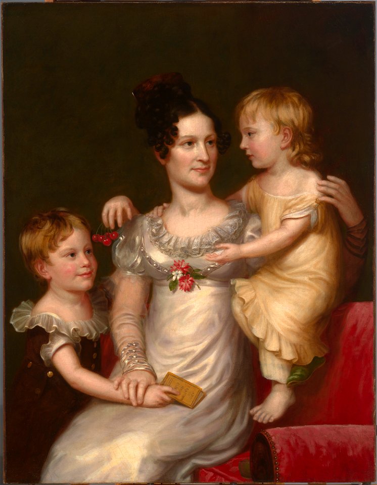 Charles Bird King - Sarah Weston Seaton with her Children Augustine and Julia - S-NPG.2011.147 - National Portrait Gallery