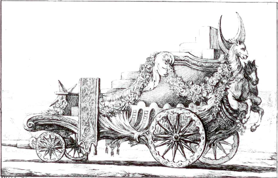 Char de la mascarade de 1748 à Rome