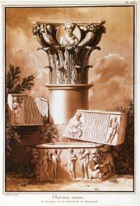 Chapiteau antique, et sarcofage de la cathédrale de Montreale - Houel Jean - 1782