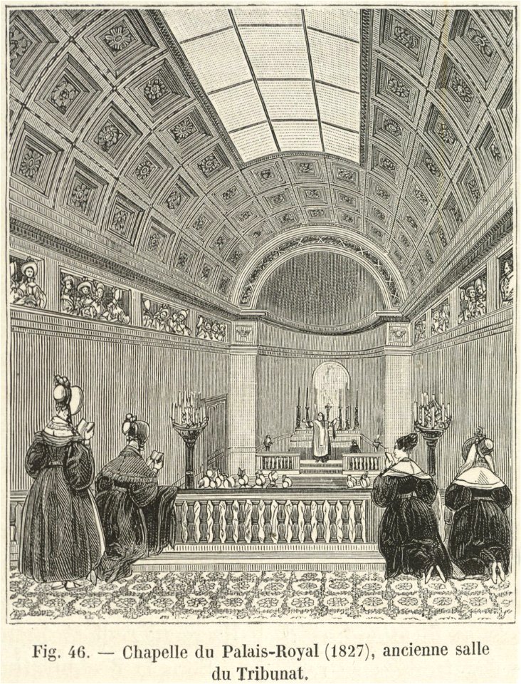 Chapelle du Palais-Royal, 1827, ancienne salle du Tribunat