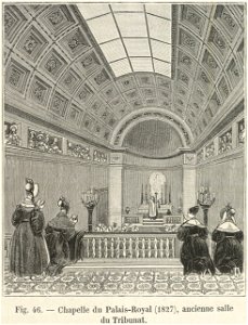 Chapelle du Palais-Royal, 1827, ancienne salle du Tribunat