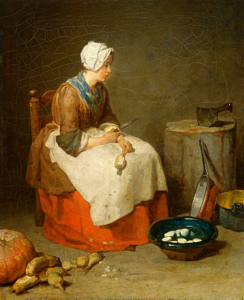The kitchen maid by Jean-Baptiste Simeon
