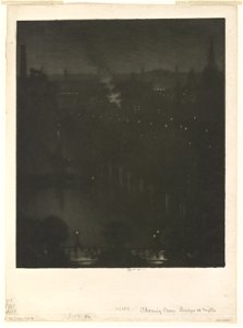 Charing Cross Bridge at night - J. Pennell. LCCN2002705967