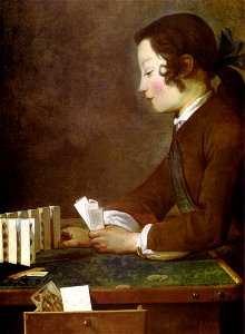 Chardin, Jean-Baptiste-Siméon, Boy Playing with Cards