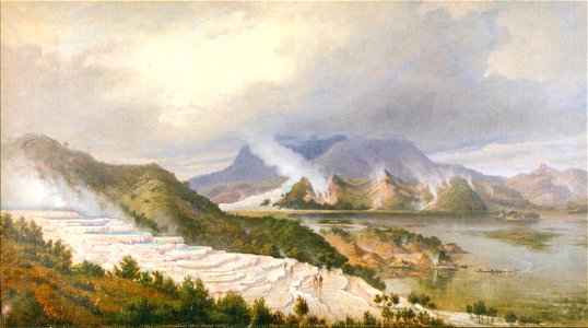 Charles Blomfield - The Pink Terraces, Rotomahana, 1888