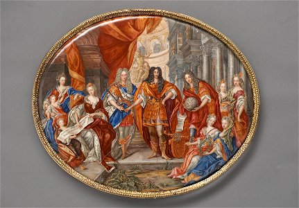 Charles Boit, , Kunsthistorisches Museum Wien, Kunstkammer Wien - Ovale Emailplatte mit Leopold I. im Kreis der Familie - KK 3242 - Kunsthistorisches Museum