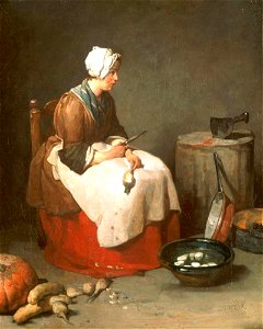 Jean Siméon Chardin - Woman Peeling Turnips - WGA04764