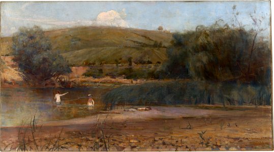 Charles Conder - The Yarra, Heidelberg - Google Art Project. Free illustration for personal and commercial use.