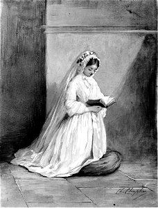 Charles Chaplin - Girl in Confirmation Dress at Prayer - Walters 371325