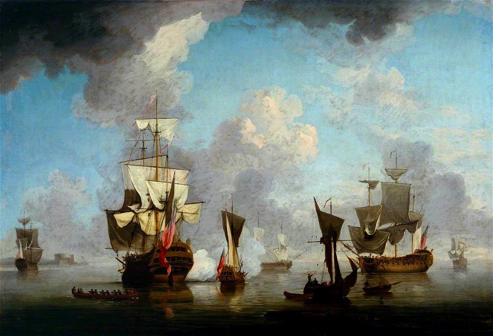 Charles Brooking (1723-1759) - A British Man of War Firing a Salute - T00115 - Tate