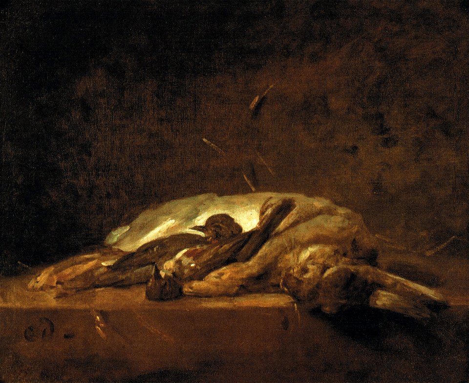 Chardin Hase und Drosseln um1750