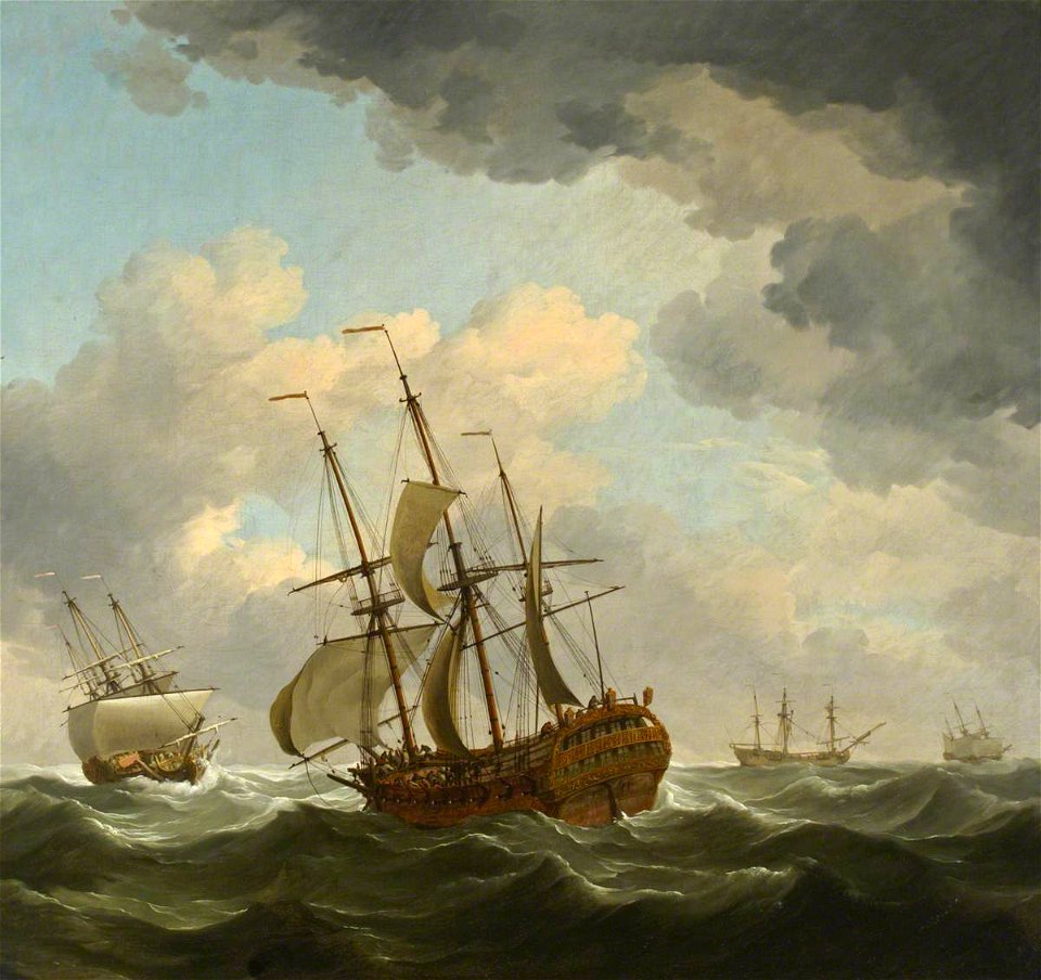 Charles Brooking (1723-1759) - East Indiamen in a Gale - BHC1029 - Royal Museums Greenwich