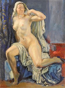 Charle L'Eplattenier, Nu sur fond bleu, 1932