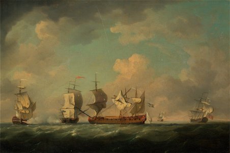 Charles Brooking - The Capture of the Marquis d'Antin and the Louis Erasme - Google Art Project
