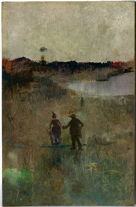 Charles Conder - (Landscape with two small figures, Richmond, NSW) - Google Art Project