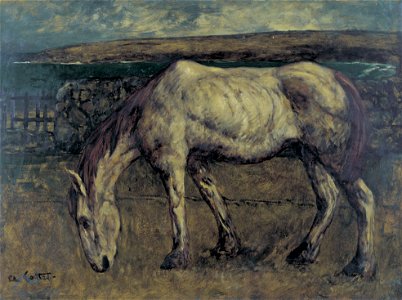 Charles Cottet - Old Horse in the Wasteland - Google Art Project