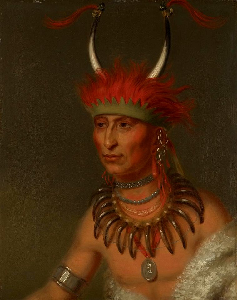 Charles Bird King - Shaumonekusse, Oto Half Chief (Husband of Eagle of Delight) - 2010.87 - Crystal Bridges Museum of American Art