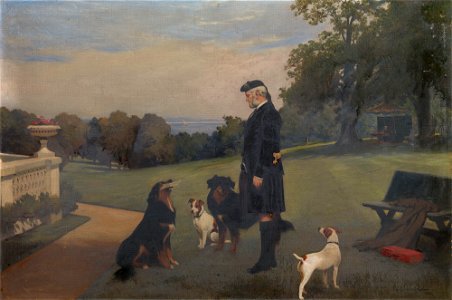 Charles Burton Barber (1845-94) - John Brown (1827-1883) with dogs at Osborne - RCIN 406579 - Royal Collection