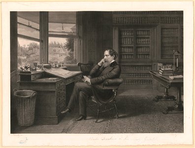 Charles Dickens in his study at Gadshill - S. Hollyer. LCCN97506807