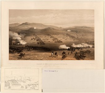 Charge of the light cavalry brigade, 25th Oct. 1854, under Major General the Earl of Cardigan - W. Simpson delt. ; E. Walker lith. LCCN2004672574