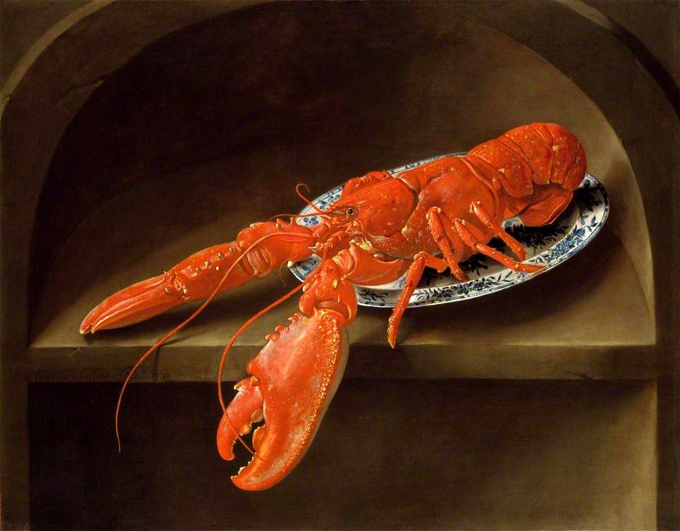 Charles Collins (c.1680-1744) - Lobster on a Delft Dish - T03301 - Tate