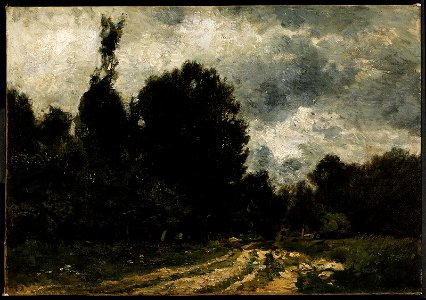Charles François Daubigny - Road through the Forest - 90.200 - Museum of Fine Arts. Free illustration for personal and commercial use.