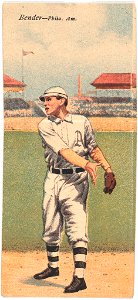 Charles Bender-Reuben Oldring, Philadelphia Athletics, baseball card portrait LCCN2007683889