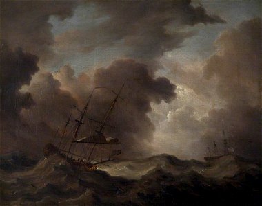 Charles Brooking (1723-1759) (attributed to) - A British Schooner in a Storm - 872084 - National Trust