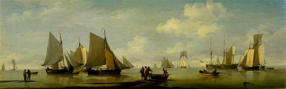 Charles Brooking (1723-1759) - Fishing Smacks Becalmed near a Shore - N01475 - National Gallery