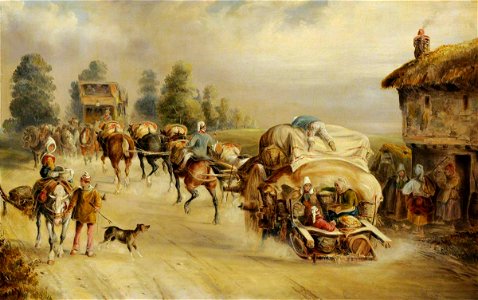 Charles Cooper Henderson (1803-1877) - Laden Horse-Drawn Wagons on the Road - 290246 - National Trust