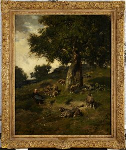 Charles Emile Jacque - Shepherdess and Sheep - y1954-1 - Princeton University Art Museum