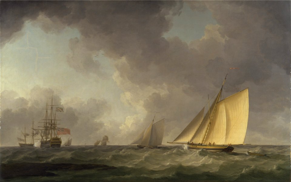 Charles Brooking - Cutter Close Hauled in a Fresh Breeze, with Other Shipping - Google Art Project