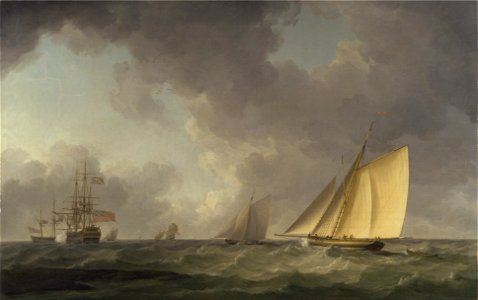Charles Brooking - Cutter Close Hauled in a Fresh Breeze, with Other Shipping - Google Art Project