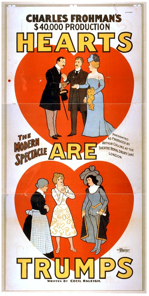 Charles Frohman's $40,000 production, Hearts are trumps written by Cecil Raleigh ; a modern spectacle presented as produced by Arthur Collins at the Theatre Royal, Drury Lane, London. LCCN2014637441