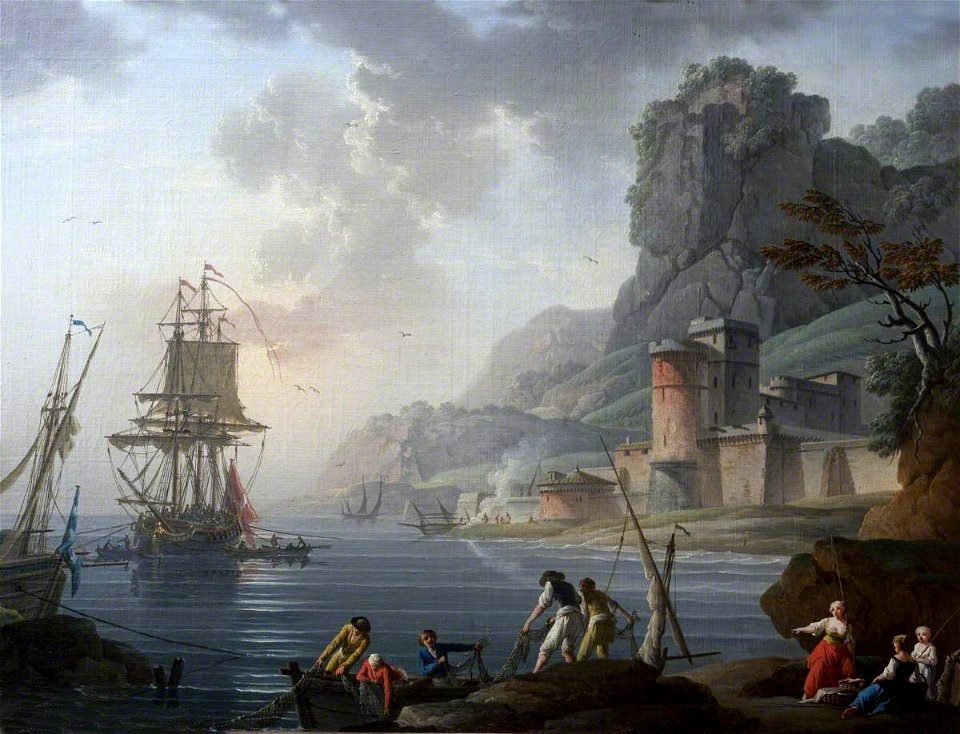 Charles François Lacroix (c.1700-1782) - A Coastal Scene with Fishermen - 557797 - National Trust