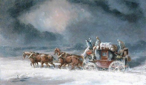 Charles Cooper Henderson (1803-1877) - Mail Coach in a Snowstorm - T03429 - Tate