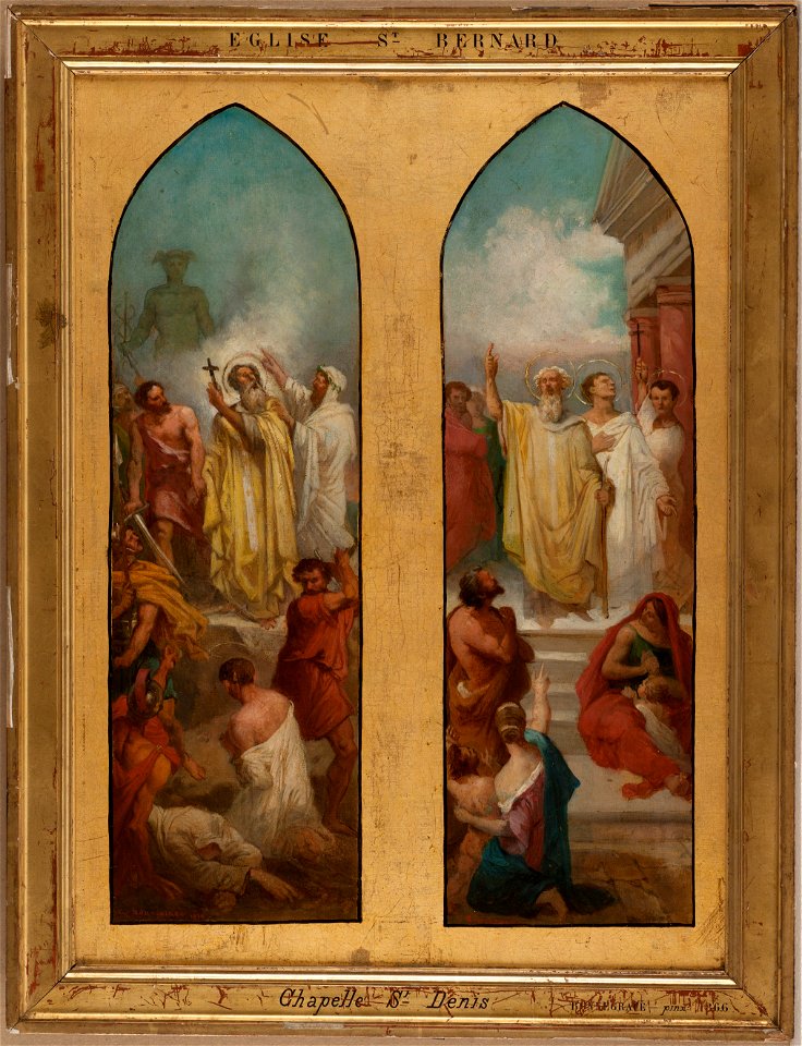 Charles Bonnegrâce - Esquisse pour l'église Saint-Bernard-de-la-Chapelle , Sainte Denis prêchant. Martyre de Saint Denis - PPP4517 - Musée des Beaux-Arts de la ville de Paris