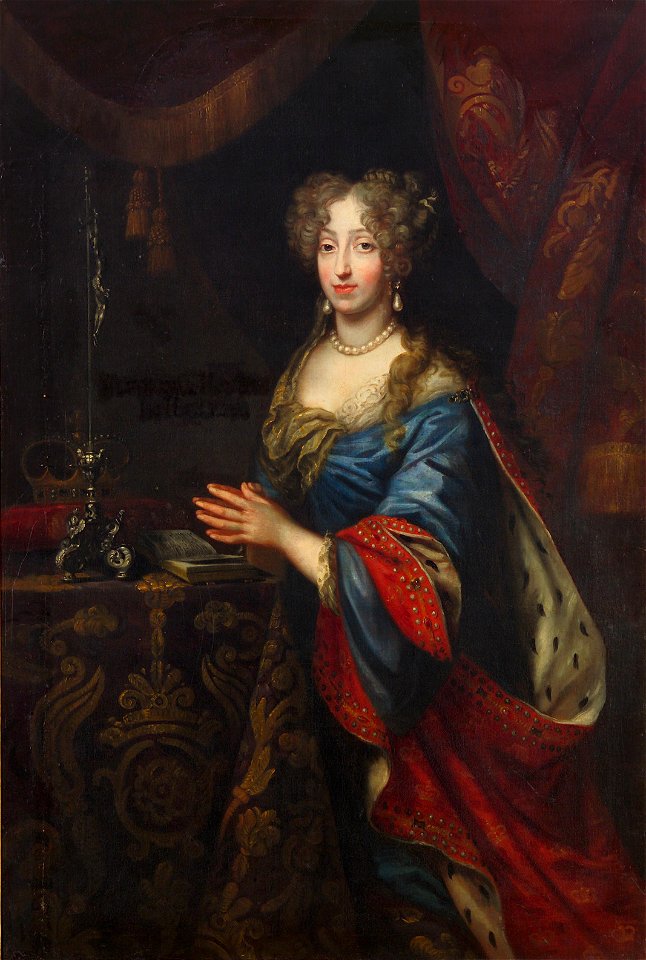 Charles Brendel, , Schloss Ambras Innsbruck - Erzherzogin Eleonore (1653-1697) vor einem Kruzifix kniend, Dreiviertelporträt - GG 2750 - Kunsthistorisches Museum